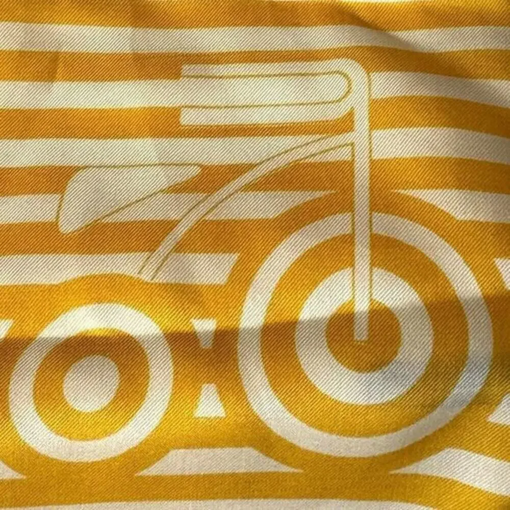 22” Square Bicycle Yellow & White Ray Strauss Unltd. Scarf 25% Silk & Japan VNTG